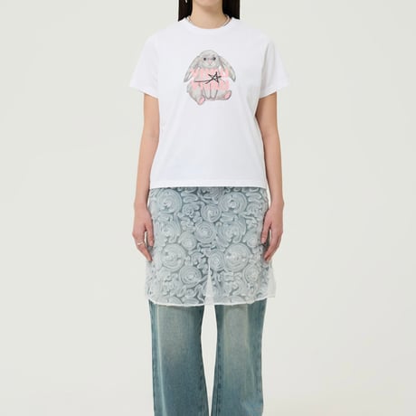 『VETEZE』 　ライジングラビットハーフ Tシャツ  (White)