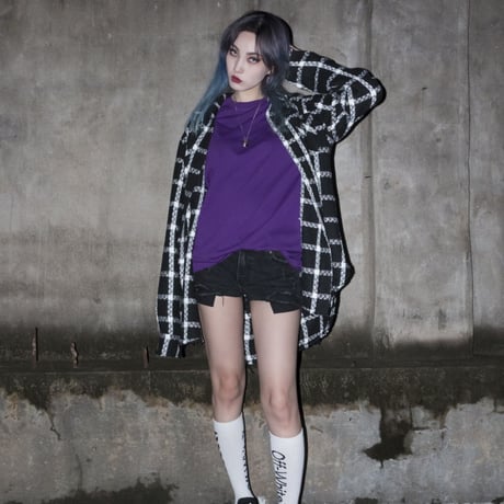 『BLACKBLOND』 BBD Plaid Tweed Shirt (Black)