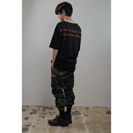 『LOUPS BLANCS』  ホログラムロゴカーゴパンツ  (Camo)