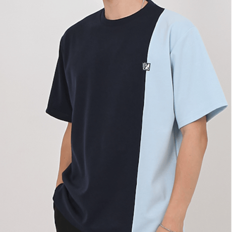 『 BY:L 』    カラー ブロックTシャツ (Navy)