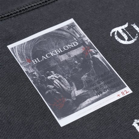 『BLACKBLOND』　crushed faith pigment t-shirt (Charcoal)