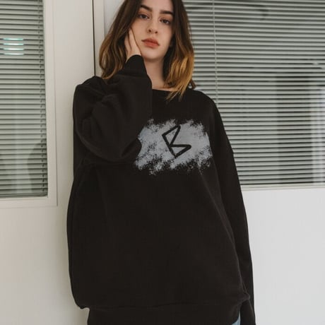 『BLOW』  スコッチペインティングスウェットシャツ (Black)