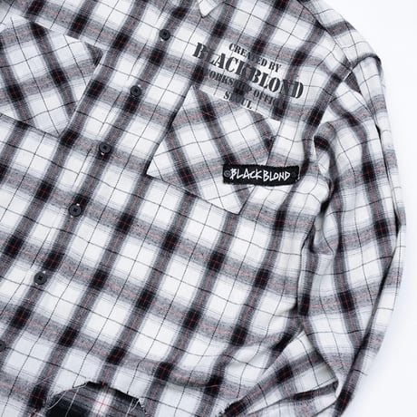 『BLACKBLOND』　No Sympathy Layered Check Shirt (White)