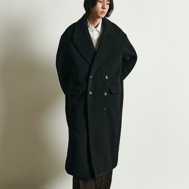BY:L 』 ウールオーバーサイズダブルコート (Black) | 6LJStore BY:L 』 ウールオーバーサイズダブルコート (Black) | 6LJStore