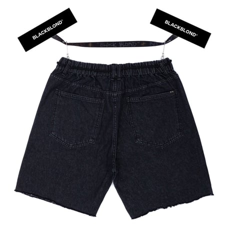 『BLACKBLOND』  スチールブルータルショートデニムパンツ (Black)