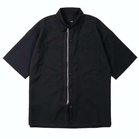 『 BY:L 』    ミニマルオーバージッパーシャツ (Black)