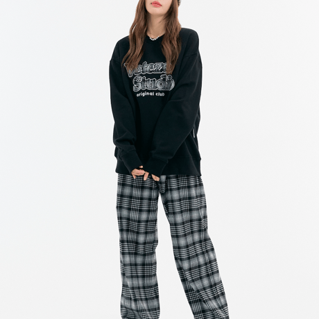 『VETEZE』 　スタジオチェックスウェット (Black)