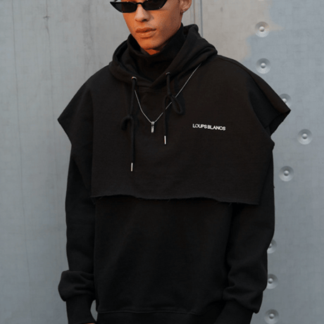 『LOUPS BLANCS』レイヤードフードボレロ (Black)