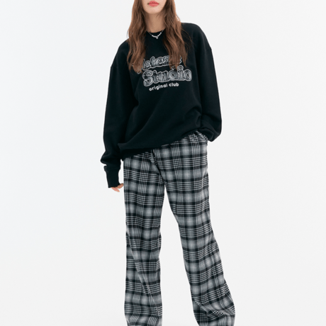 『VETEZE』 　スタジオチェックスウェット (Black)