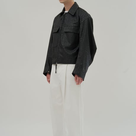 『HIFIFNK』  リンクルレザーオーバーサイズジャケット (Black)