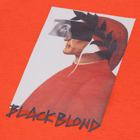 『BLACKBLOND』 　クラッシュドエラロングスリーブ Tシャツ (Orange)