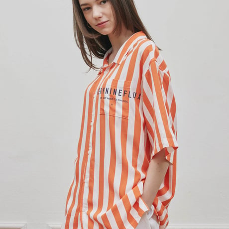 『Verynineflux』 ベリーショートスリーブシャツ (Orange)