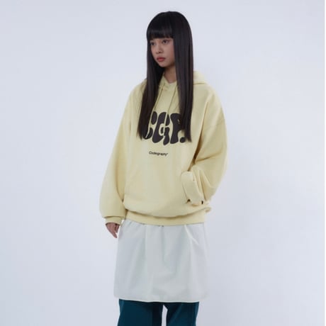 『Code:graphy』 　JELLY ロゴオーバーフィットパーカー (Light Yellow)