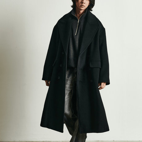 『 BY:L 』    ウールオーバーサイズダブルコート (Black)