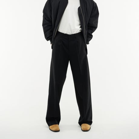 『HIFIFNK』  alden wool trousers pants (Black)