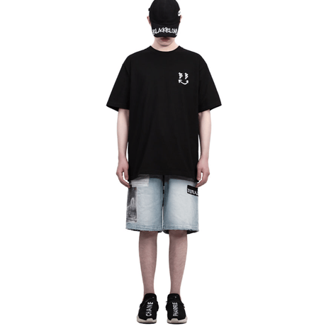 『BLACKBLOND』  the apparition denim shorts (Light Blue)