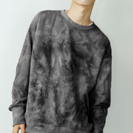 『Swallowtale』 タイダイオーバーサイズスウェット (Black)