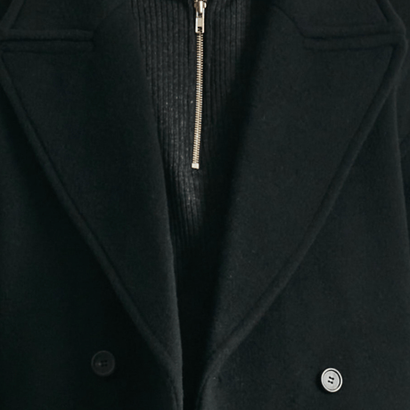 『 BY:L 』    ウールオーバーサイズダブルコート (Black)