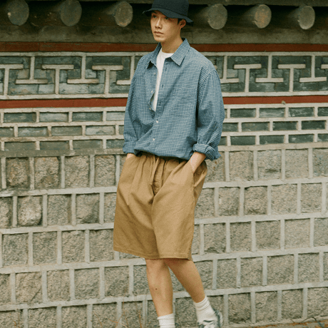 『grooverhyme』 　バーミューダショーツパンツ (Beige)