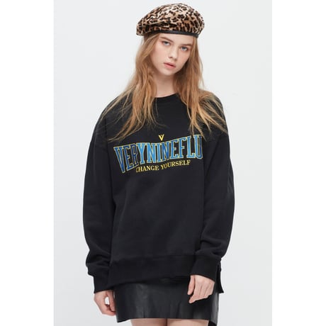 『Verynineflux』   ユニバーシティースウェット (Black)