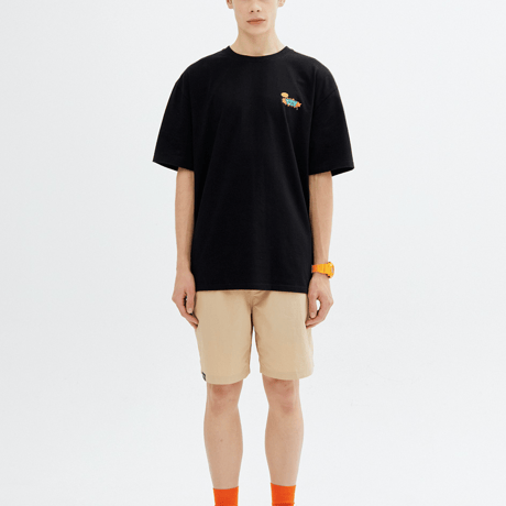 『grooverhyme』 　ハニーアンドピザ Tシャツ (Black)