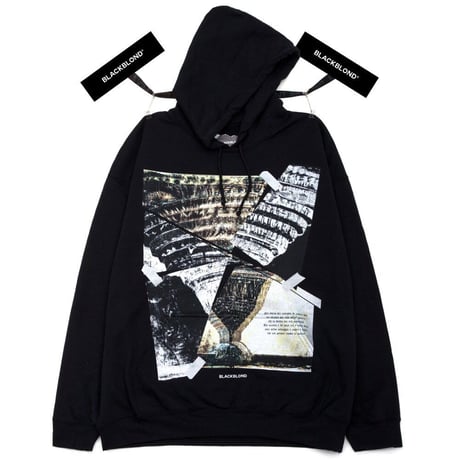 『BLACKBLOND』 　クラッシュドエラパーカー (Black)