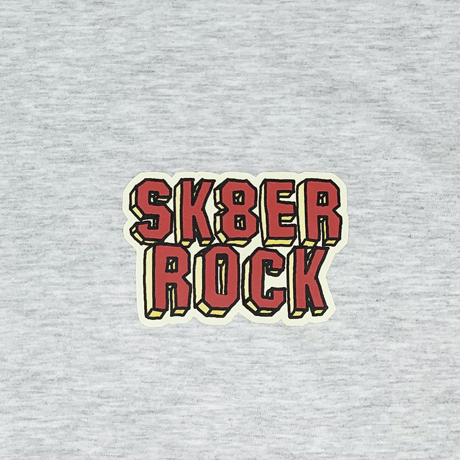 『SK8ER ROCK』 　3D ロゴ半袖 Tシャツ (White Melange)