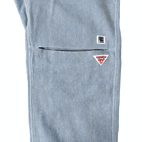 『FREAKISH BUILDING』 ピークスリットロングパンツ (Denim)