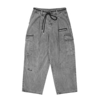 『BLACKBLOND』 　ザアパリションワイドデニムカーゴパンツ (Gray)