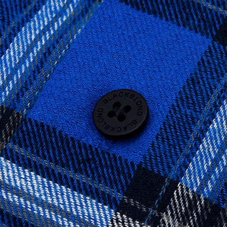 『BLACKBLOND』　インフェルノレイヤードチェックシャツ (Blue)