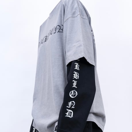 『BLACKBLOND』　crushed faith pigment t-shirt (Gray)