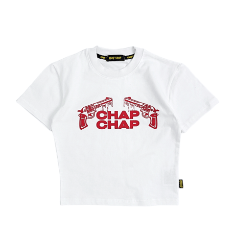 『CHAP CHAP』 　ピストル チャップ Tシャツ (White)