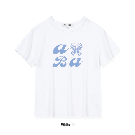 『VETEZE』 　ABA Star Ribbon Half Tshirt  (White)