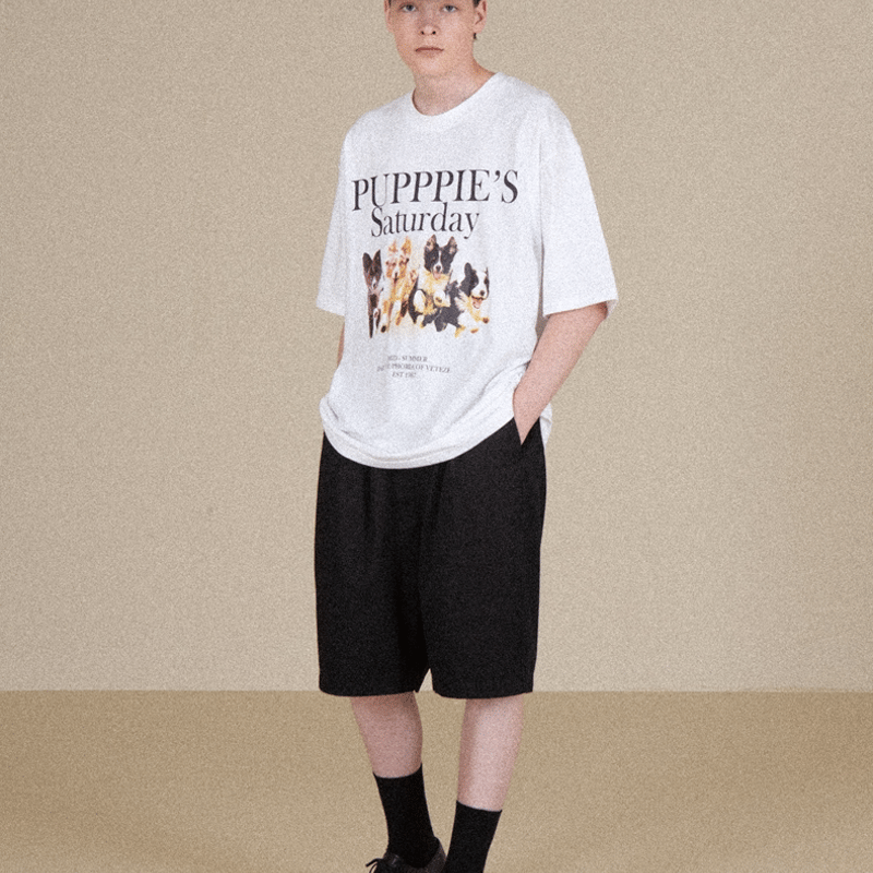 VETEZE』 パピーランサタデーハーフ Tシャツ (White) | 6LJStore