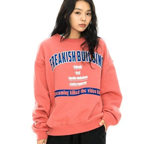『FREAKISH BUILDING』 KONO SWEATSHIRTS (Coral Pink)