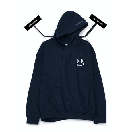 Blackblond Reflective Smile Logo Hoodie (Navy)