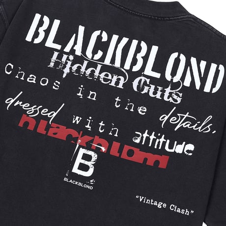 『BLACKBLOND』  Vintage Clash Pigment T-Shirt (Vintage Black)