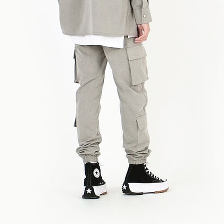 『BY.L 』 ピグメントマルチポケットジョガーパンツ (Grey)