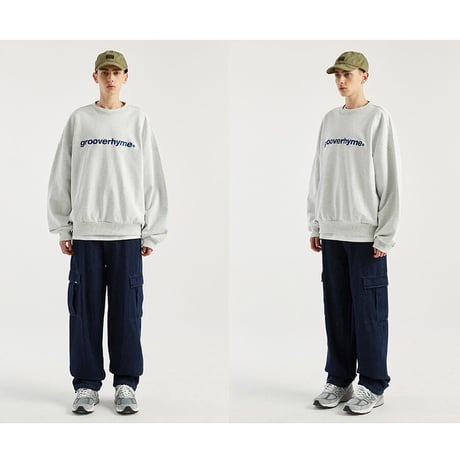 『GROOVE RHYME』 ベーシックロゴビッグオーバースウェットシャツ (Oatmeal Grey)