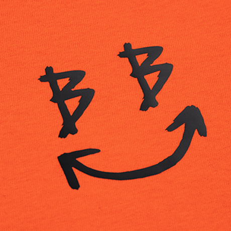 『BLACKBLOND』  スマイルロゴショートスリーブ Tシャツ (Orange)