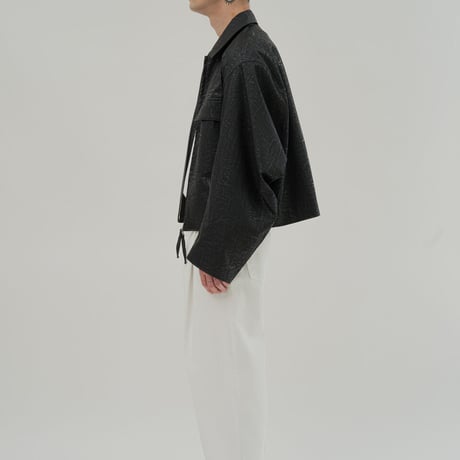 『HIFIFNK』  リンクルレザーオーバーサイズジャケット (Black)