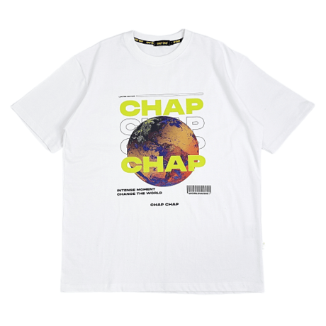 『CHAP CHAP』 　アースチャップロゴ Tシャツ (White)