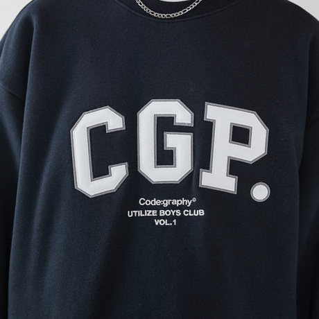 『Code:graphy』 　アップリケロゴスウェット (Navy)