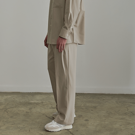 『BY.L 』 ベルトワンタックワイドスラックスパンツ (Sand Beige)