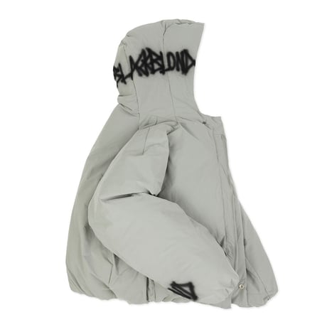 『BLACKBLOND』　Graffiti Logo Hidden Cuff Puffer Jacket  (Sage Grey)