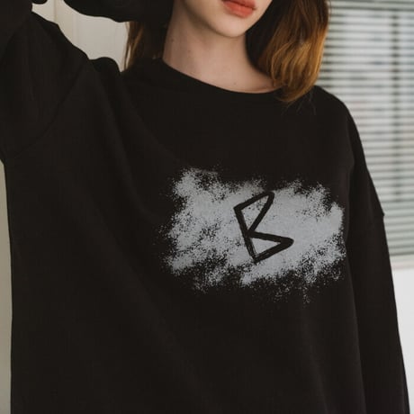 『BLOW』  スコッチペインティングスウェットシャツ (Black)