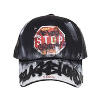 『BLACKBLOND』  Never Stop Painted Trucker Mesh Cap (Black)