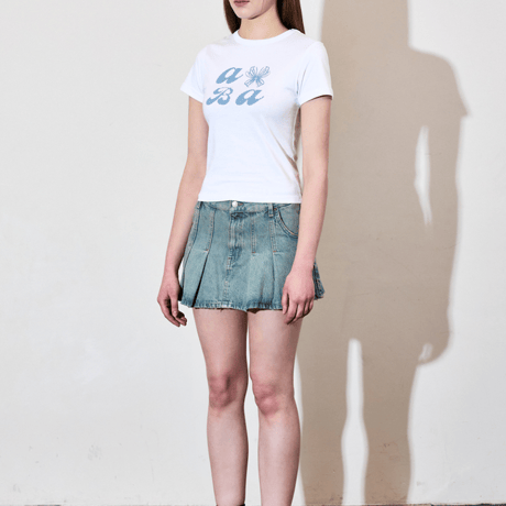 『VETEZE』 　ABA Star Ribbon Half Tshirt  (White)