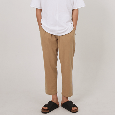 『BY.L 』 リネンバンディングイージーパンツ (Beige)