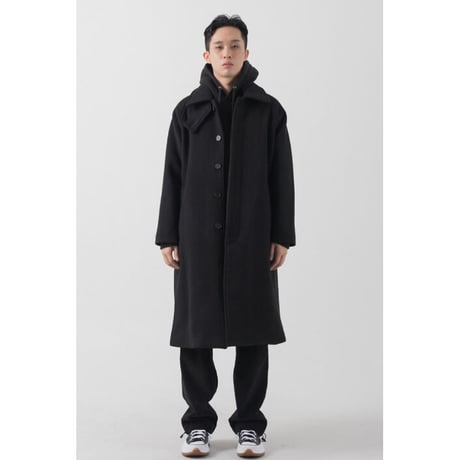 『 BY:L 』 　ウールオーバーバルマカンコート  (Black)